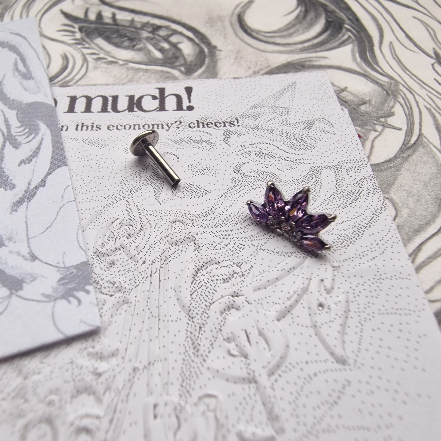 Purple Titanium Sunset Sunrise Zircon Cartilage Stud | Body Piercings