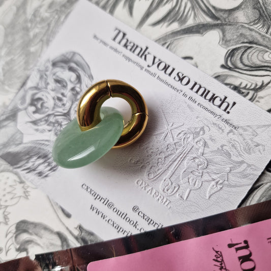 6MM 2G Gold Ear Weights Jade Stone Organic Ear Weights Plugs Gauges Tunnels Alt | CXAPRIL