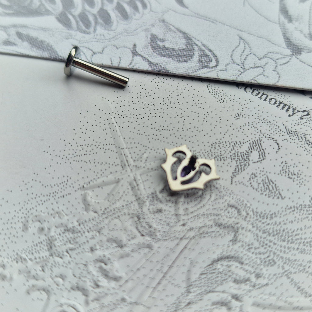 Thorn in my heart! | Purple Zircon Titanium Silver Body Piercing