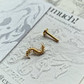 Centipede Insect Gold Titanium Stud |  Nature Body Piercings and Jewellery