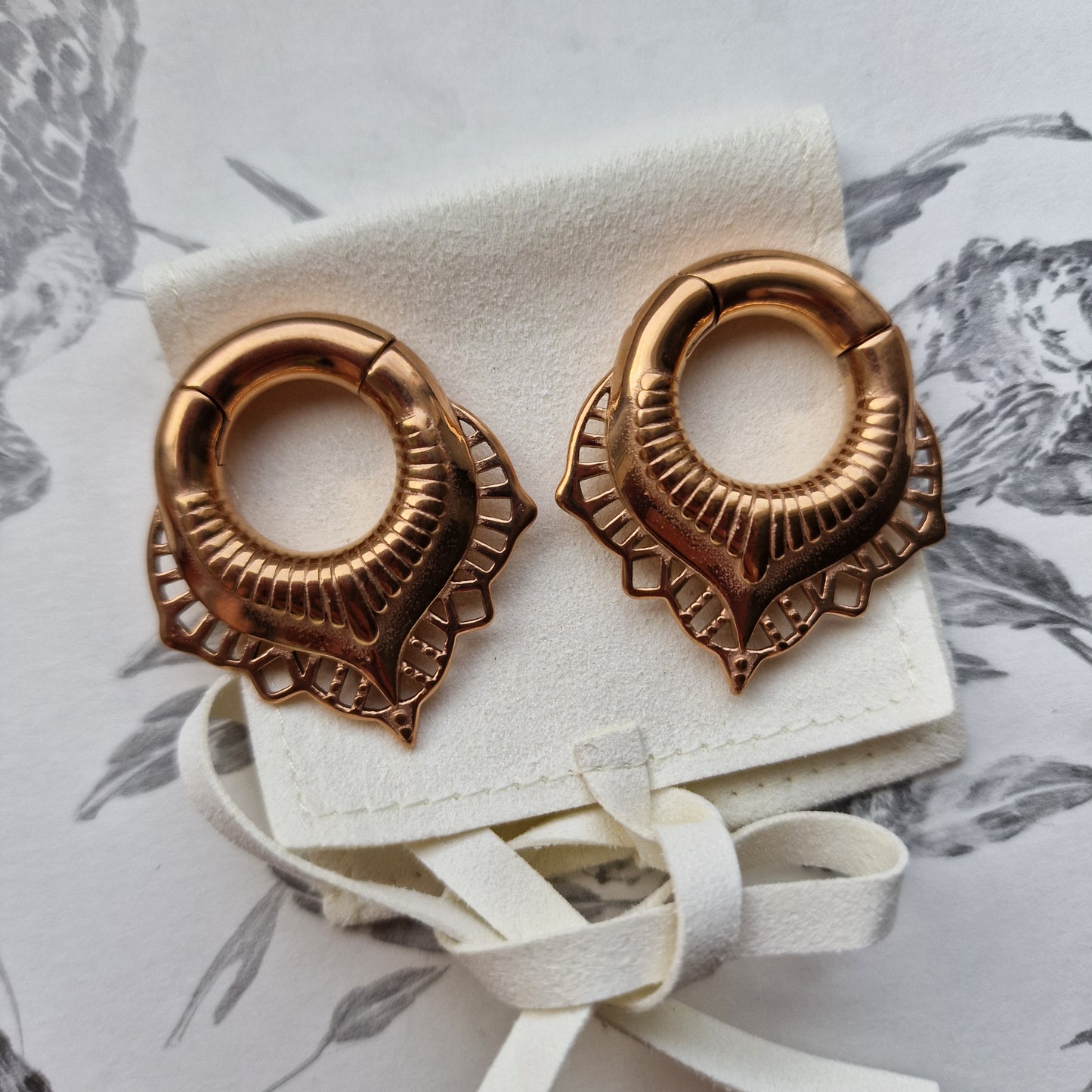 6MM 2G Rose Gold Teardrop Ear Weights Ear Piercing Body Jewellery Stretched Lobes