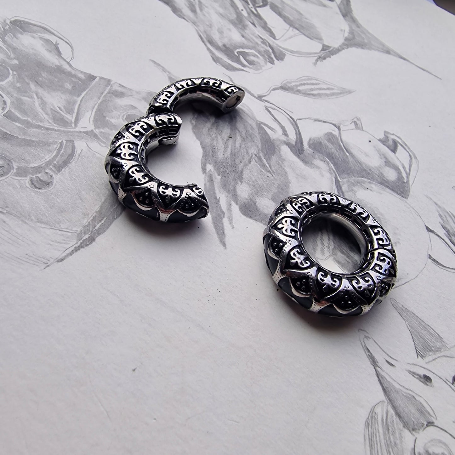 6MM 2G Tribal Hangers | Silver Hangers | Silver hoop ear weights hangers