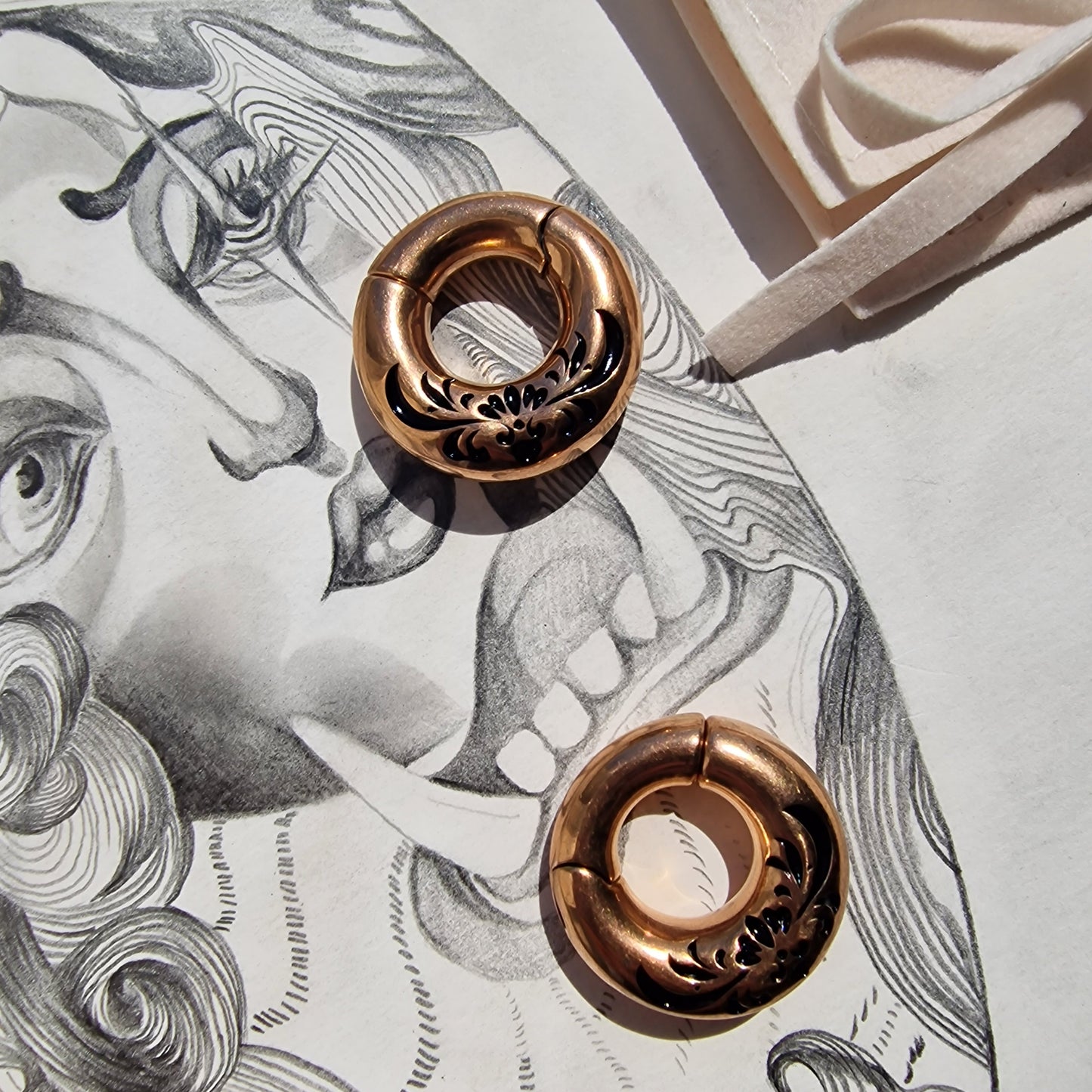 6MM l 2G Rose Gold Ear Weights | Tear Drop Ear Weight Hangers | tunnels plugs 2G