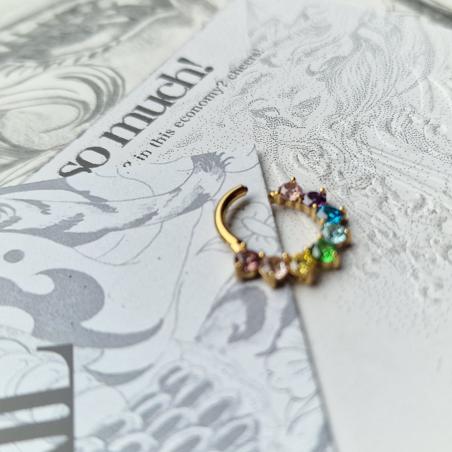 Titanium Gold Rainbow Hoop | Body Piercings Jewellery Alt