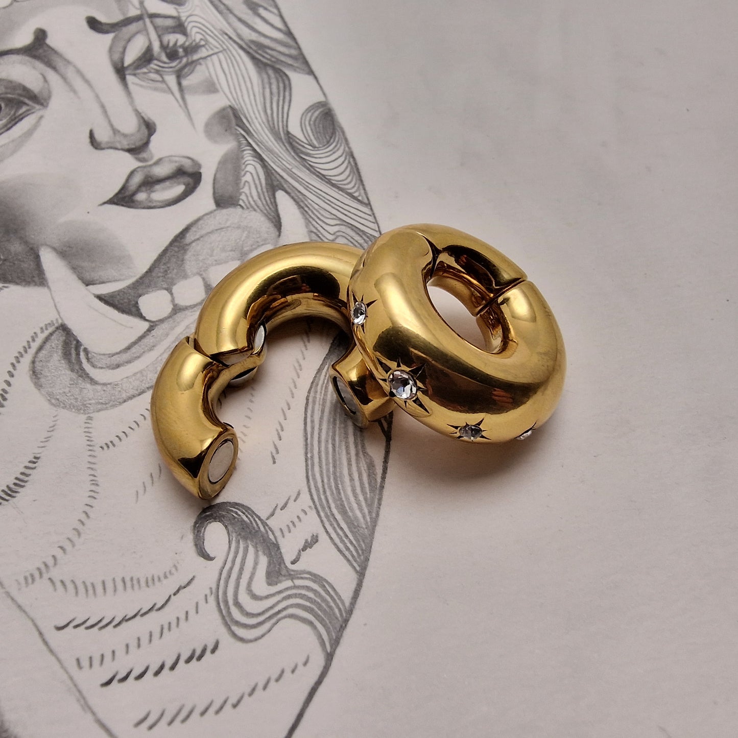 8MM 0G Golden Ear Weights Star Gaze Huggies