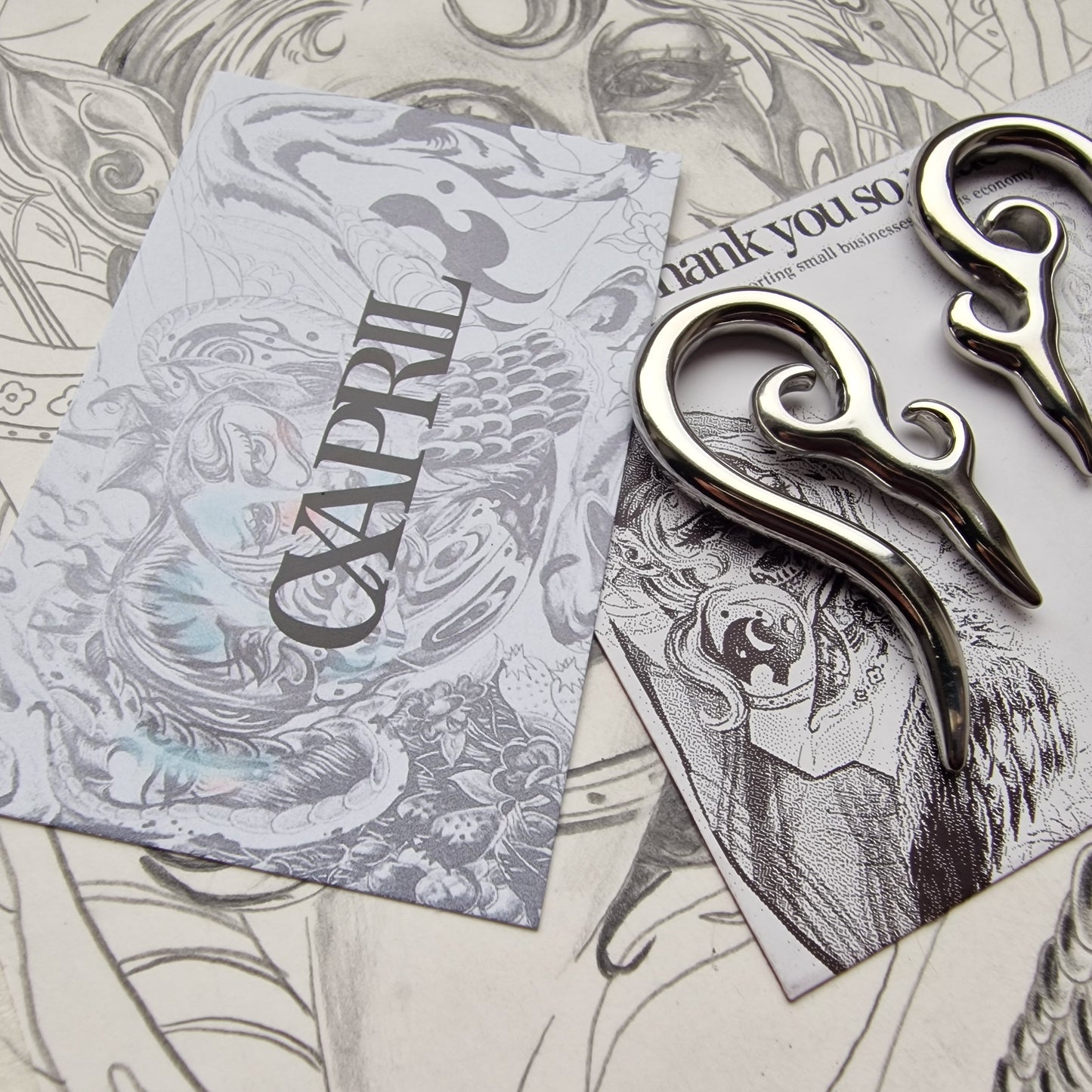 5MM 4G Tribal Silver Ornamental Cyberpunk Saddle Silver Ear Weight Hangers Gauges