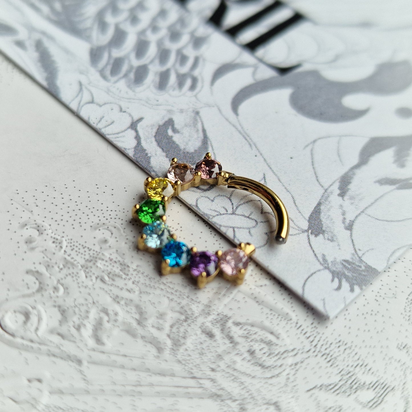 Titanium Gold Rainbow Hoop | Body Piercings Jewellery Alt