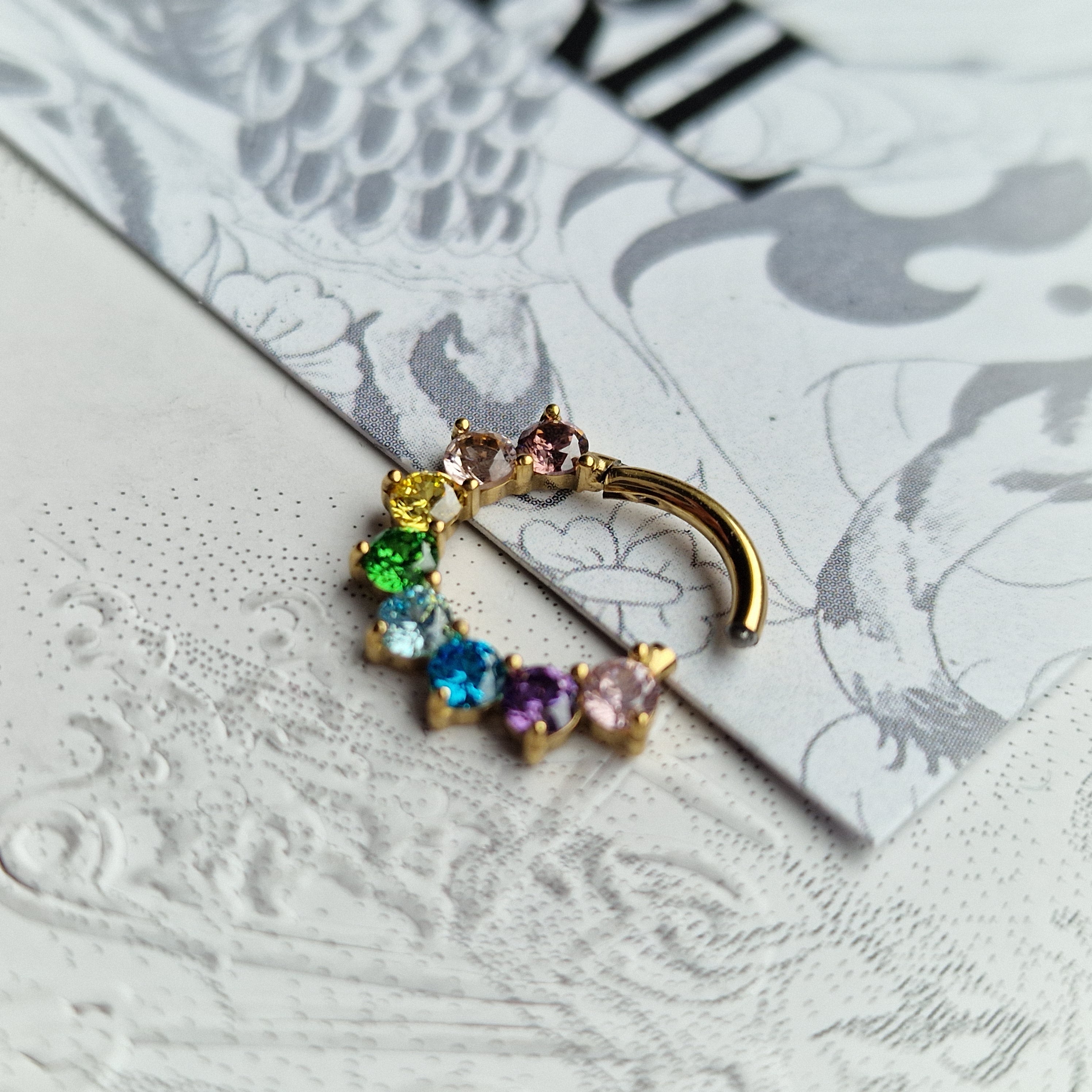 Titanium Gold Rainbow Hoop | Body Piercings Jewellery Alt