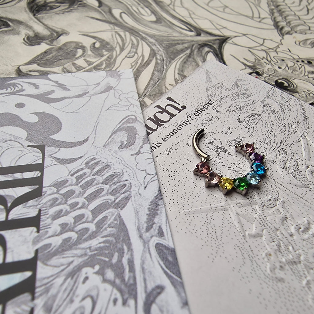 Titanium Silver Rainbow Hoop | Body Piercings Jewellery Alt