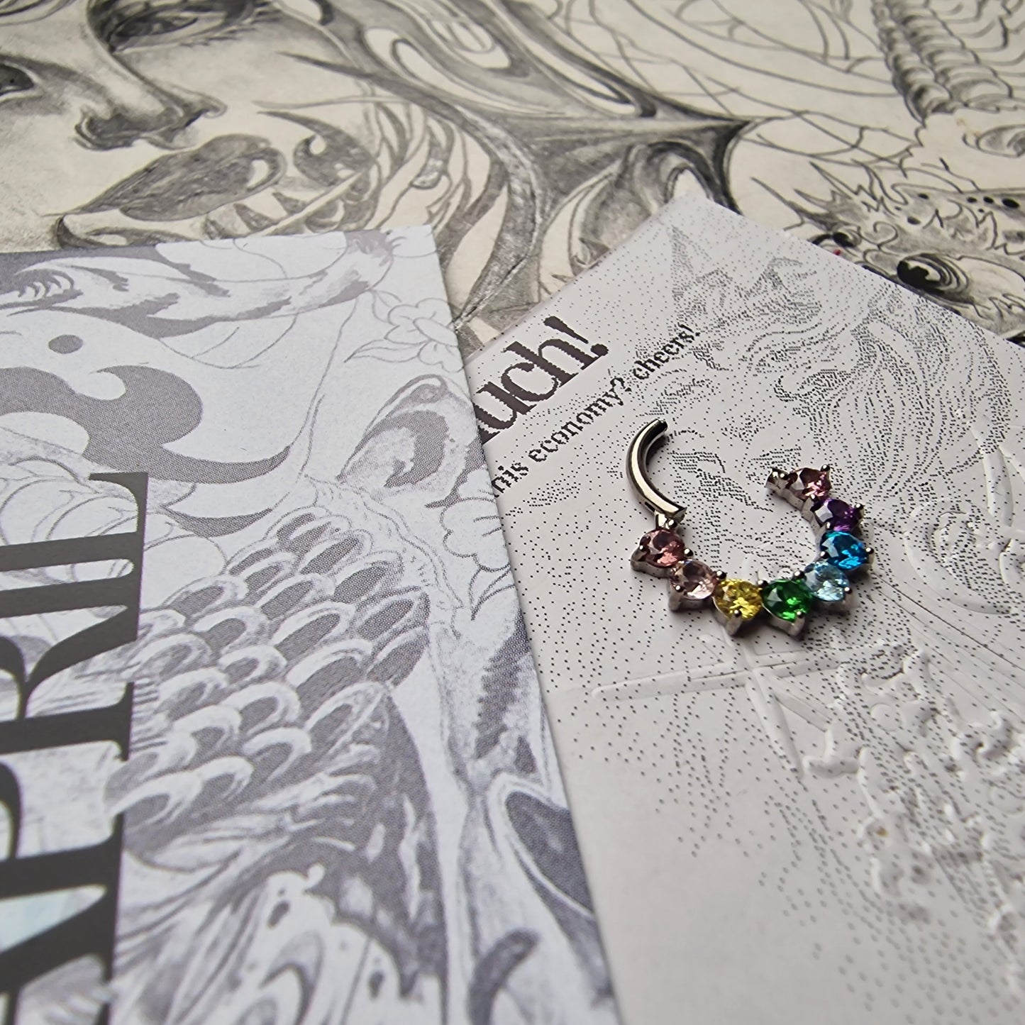 Titanium Silver Rainbow Hoop | Body Piercings Jewellery Alt