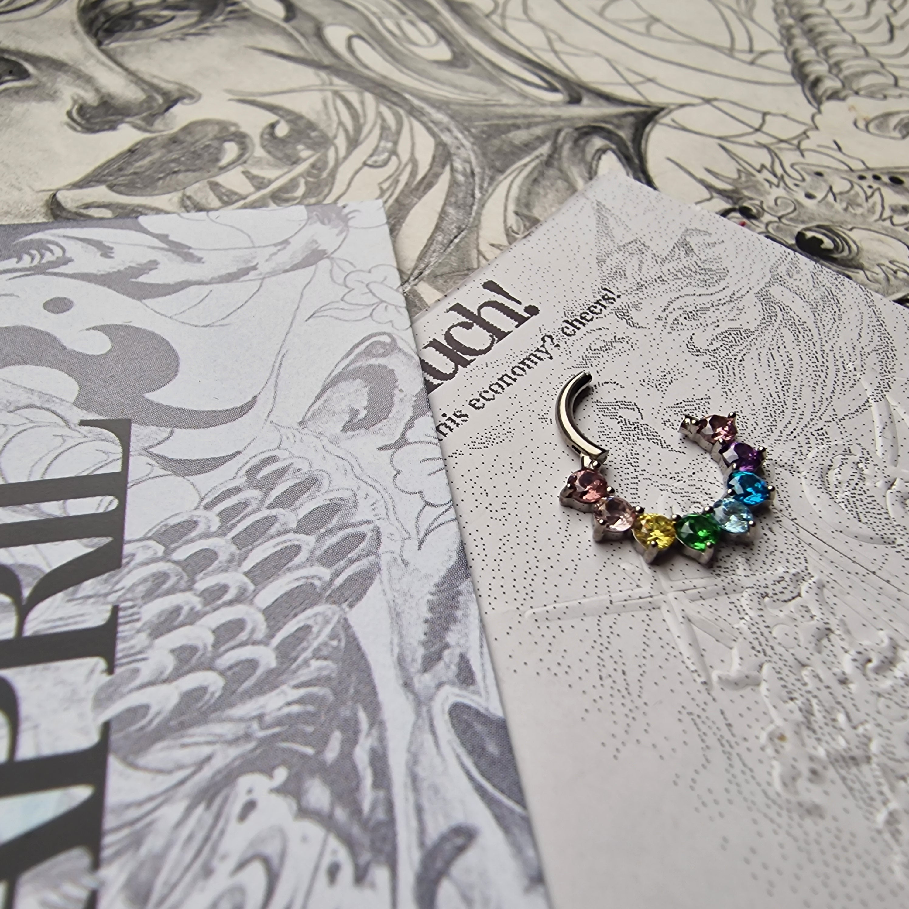 Titanium Silver Rainbow Hoop | Body Piercings Jewellery Alt