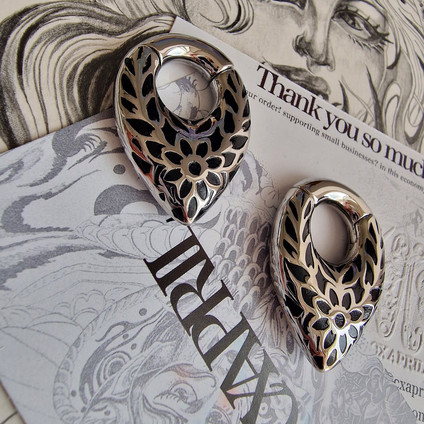 Silver Fallen Leaves | Ear Weights for Stretched Ears and Lobes