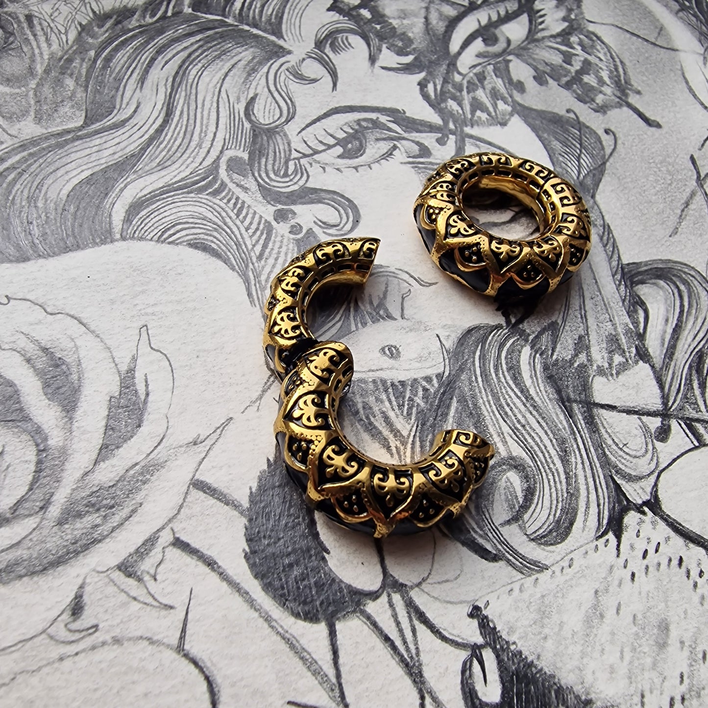 6MM 2G Tribal Hangers | gold Hangers | gold hoop ear weights hangers Plugs