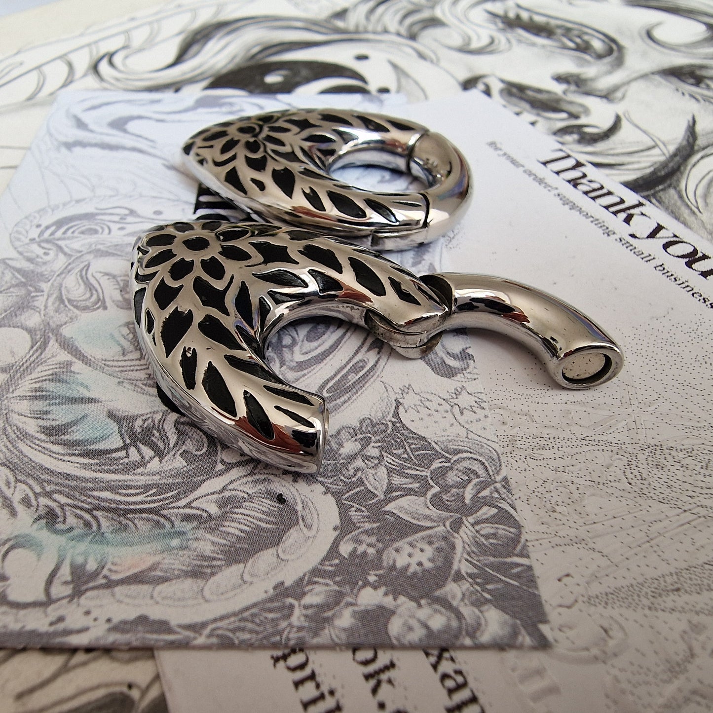 Silver Fallen Leaves | Ear Weights for Stretched Ears and Lobes