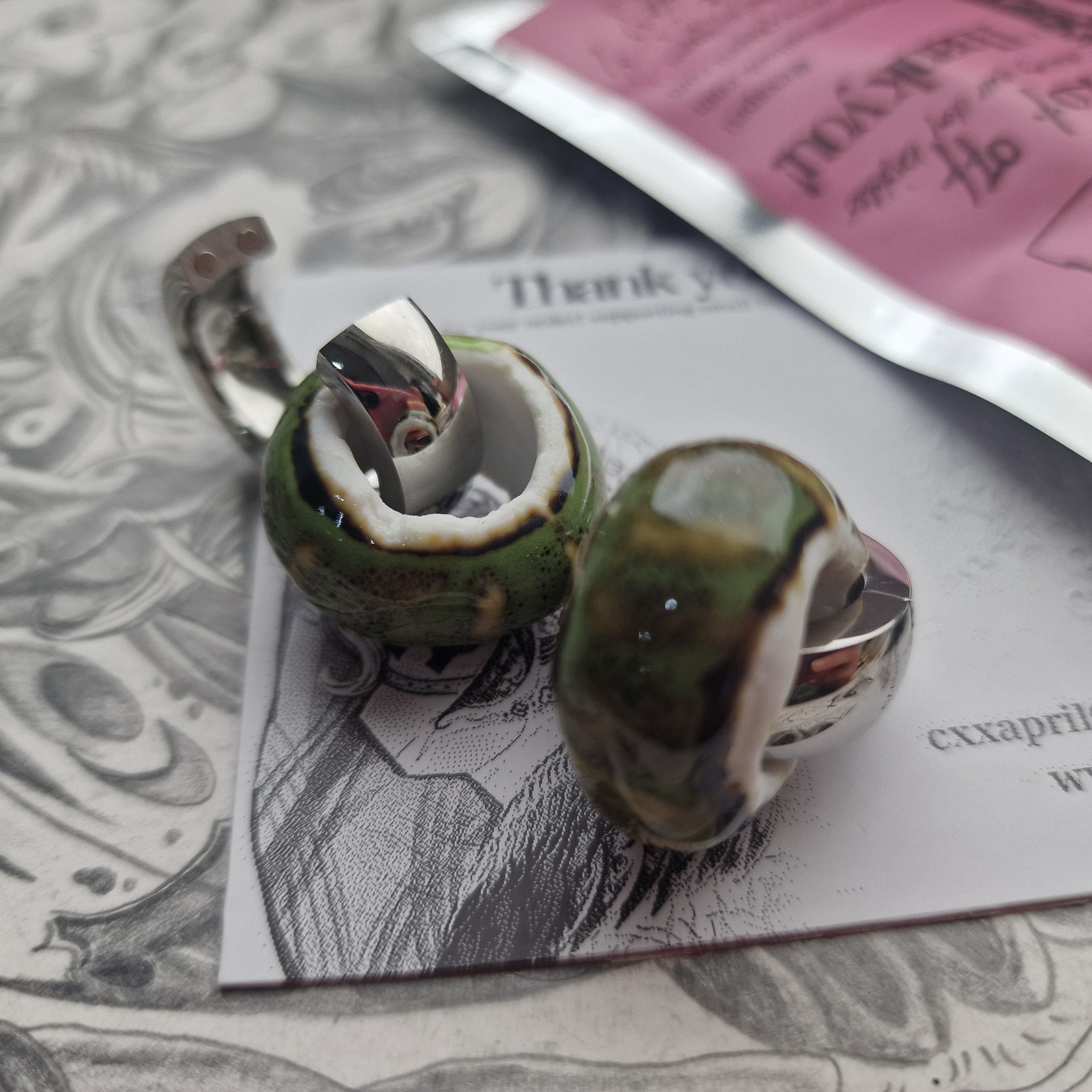 5MM 4G Green Silver Ear Weights Organic Plugs Gauges Earrings Alternative Jewelry | CXAPRIL
