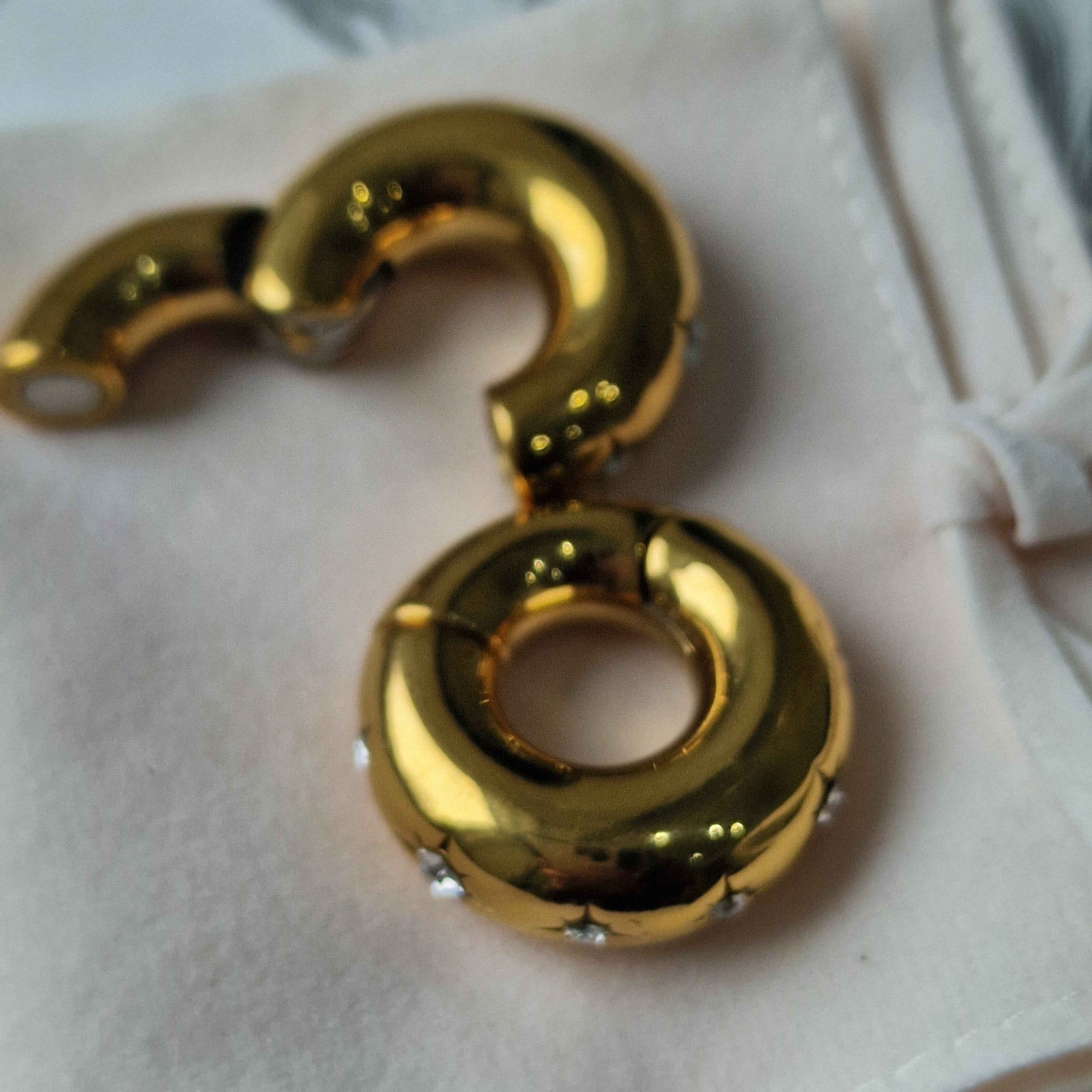 8MM 0G Golden Ear Weights Star Gaze Huggies | Alt Gauges for Stretched  Ears and Lobes