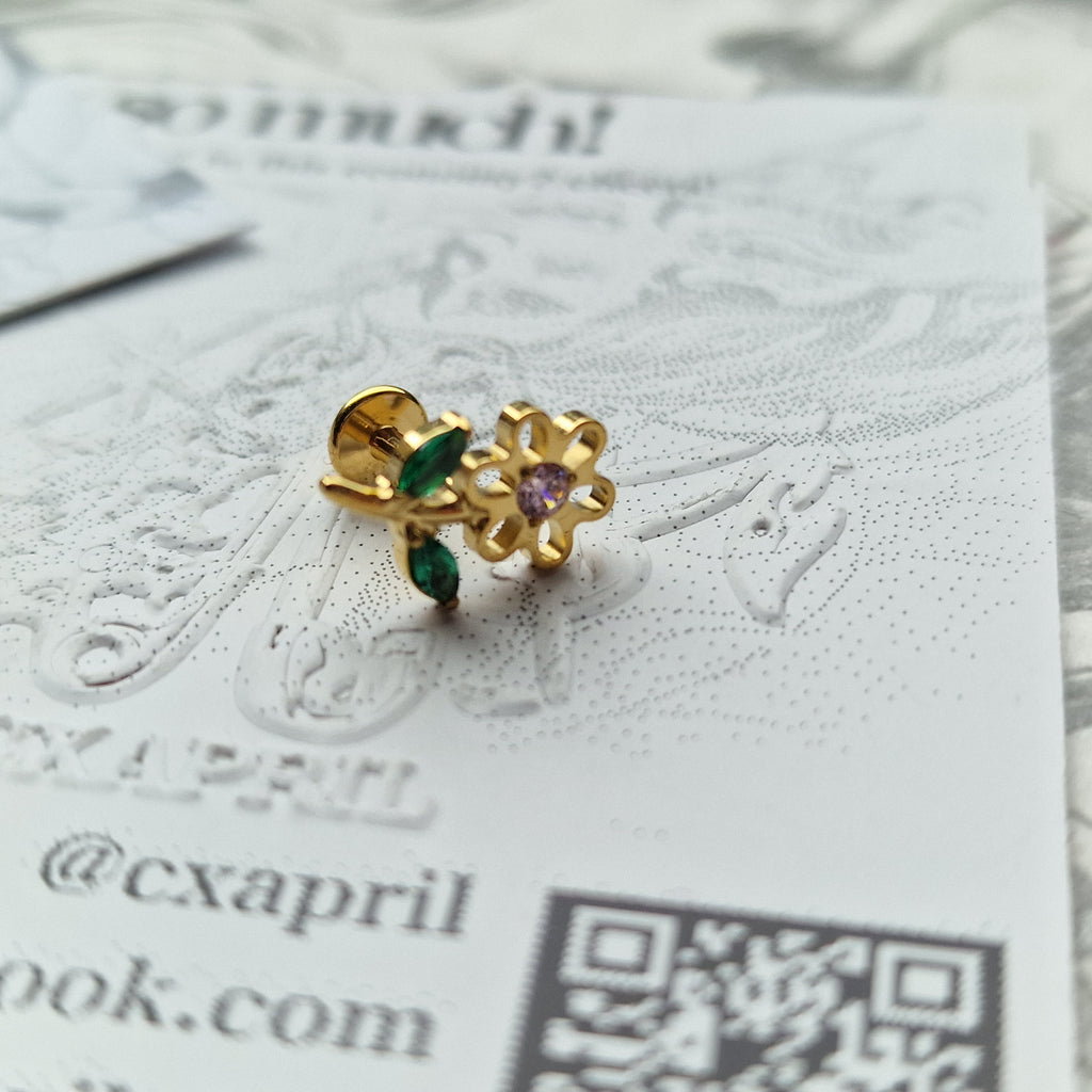 Blooming Flower Cute Cartilage Stud | Body Jewellery Piercings