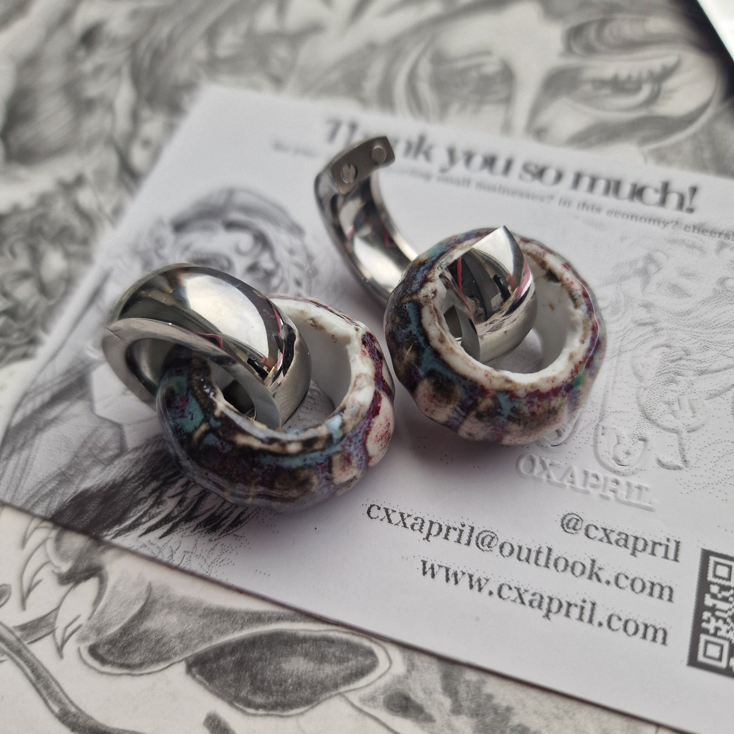 Silver Purple Blue Organic Ear Weight Gauges | CXAPRIL