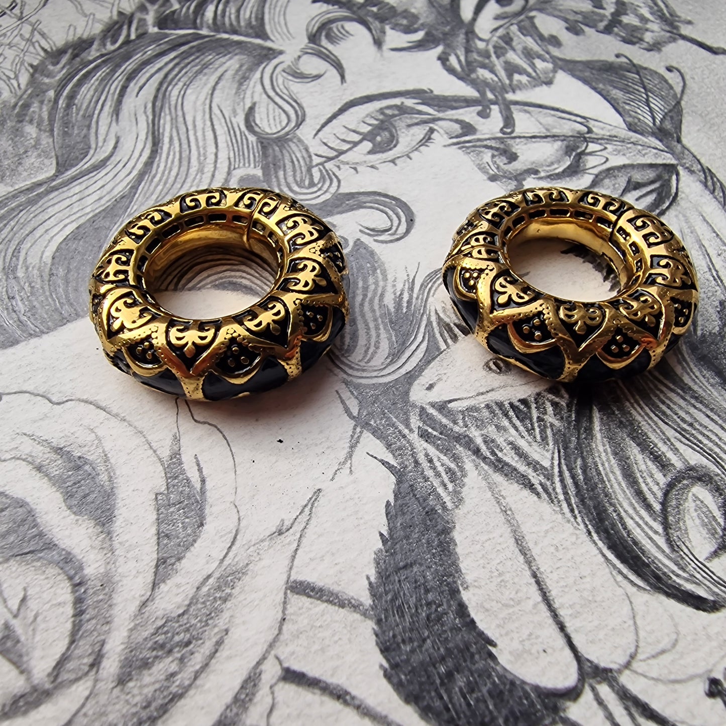 6MM 2G Tribal Hangers | gold Hangers | gold hoop ear weights hangers Plugs