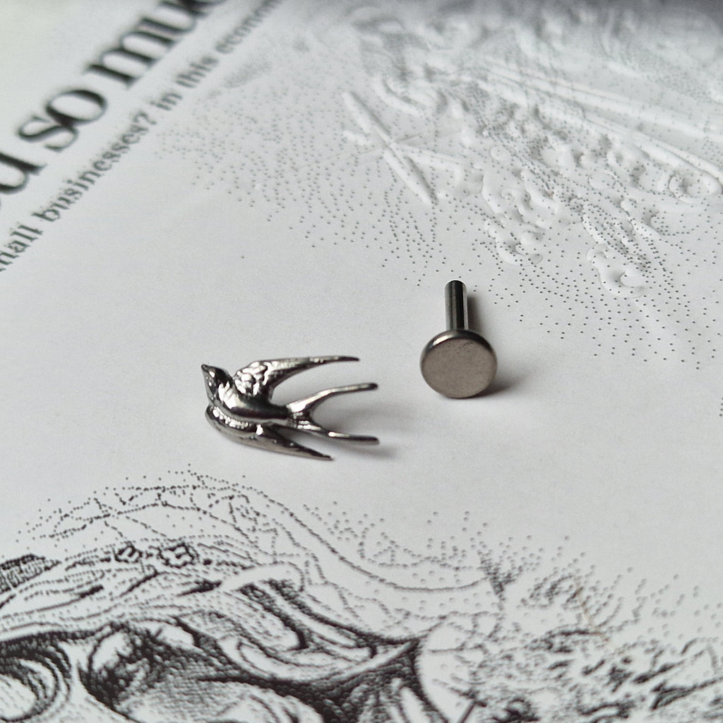 Swollow Bird Cartilage Stud | Silver Titanium Body Piercings