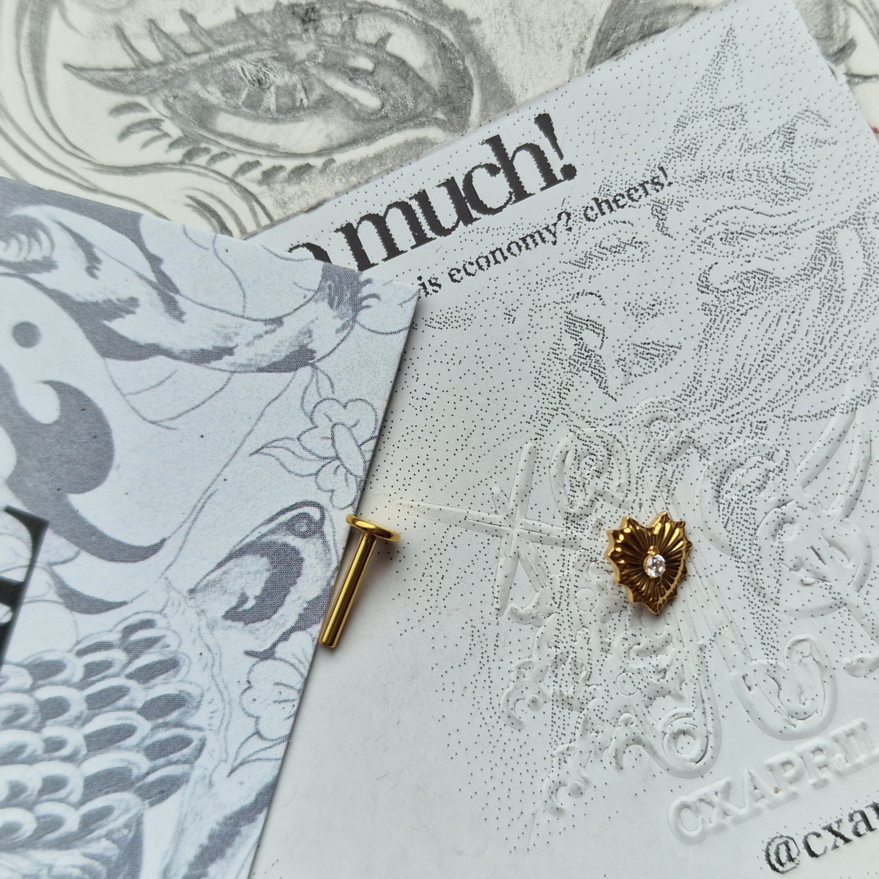 Sacred Heart Earring | Gold Titanium Body Jewellery