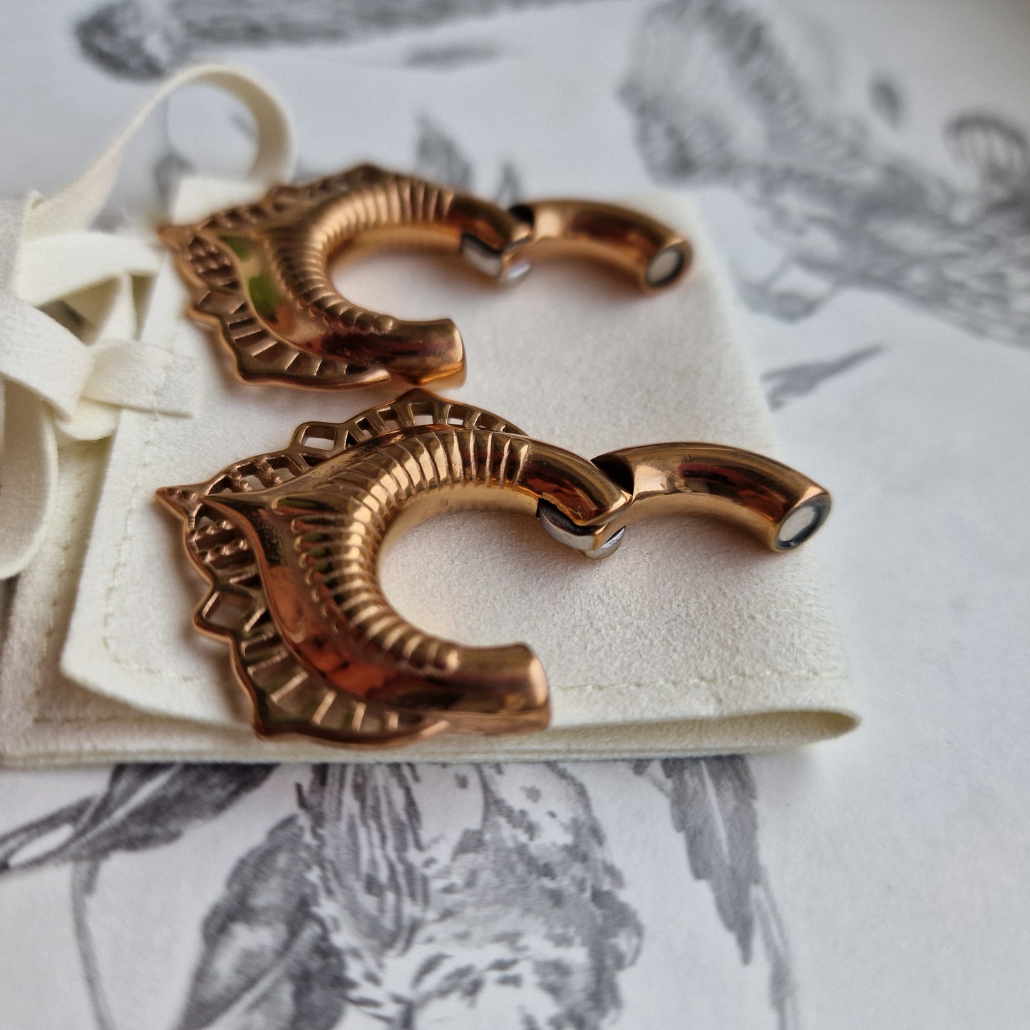 6MM 2G Rose Gold Teardrop Ear Weights Ear Piercing Body Jewellery Stretched Lobes