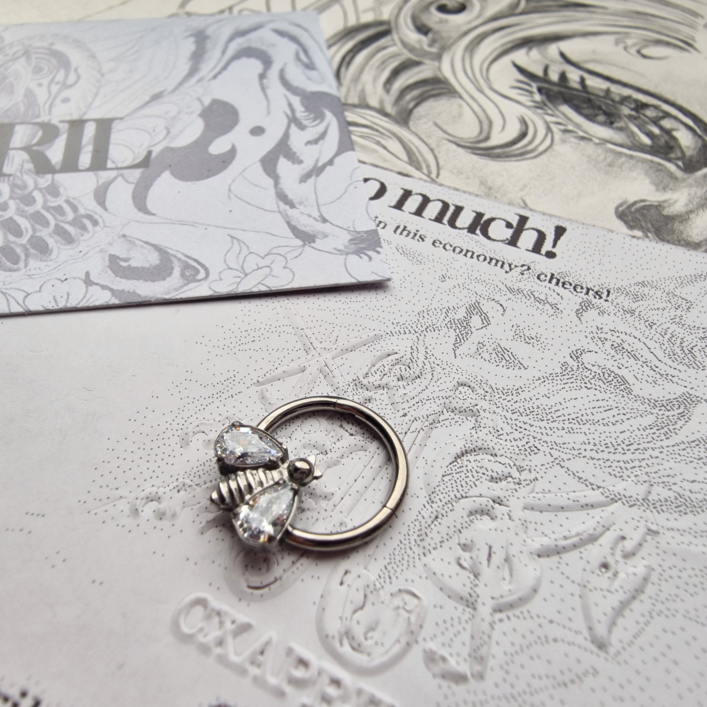 Buzzing about it! | Silver Titanium Cartilage Body Piercing