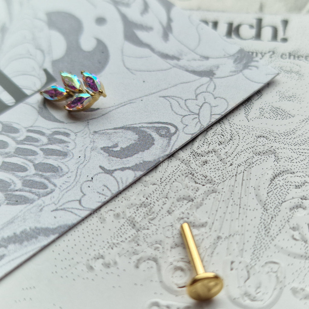 Nature Cartilage Earring Iridescent Rainbow Leaf | Body Piercings Helix