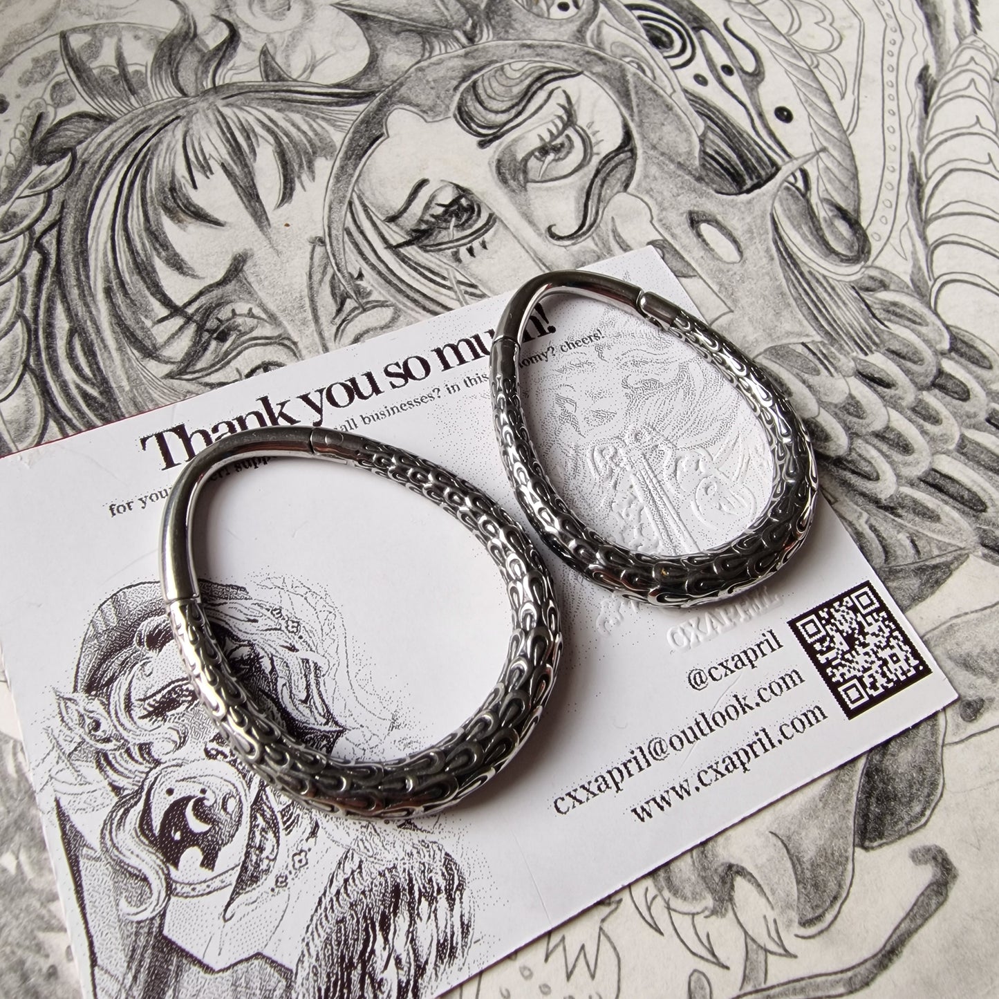 4MM 6G Silver Teardrop Hoops | Ear Weights