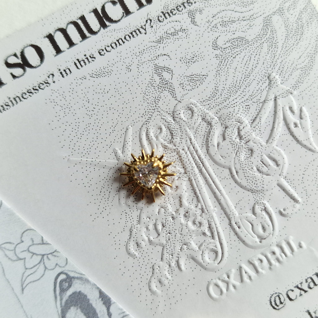 Adored Shinning Golden Sacred Heart | Zircon Set Body Jewellery and Piercings