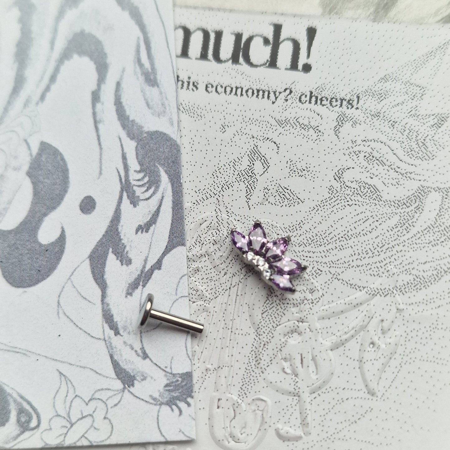 Purple Titanium Sunset Sunrise Zircon Cartilage Stud | Body Piercings