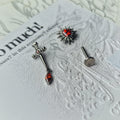 Capture the Heart and Sword | Titanium Cartilage Stud Set | Alt Body Jewellery