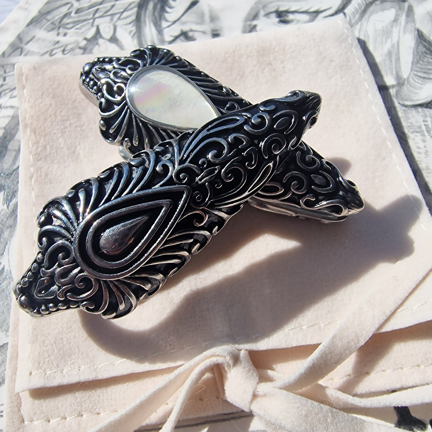 22MM 7/8 inch Silver Saddle Hangers  Opal Ear Weights  Saddle Ear Weights Pair