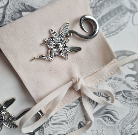 6MM 2G Silver Fairy Dangle Gauges | Alternative jewellery