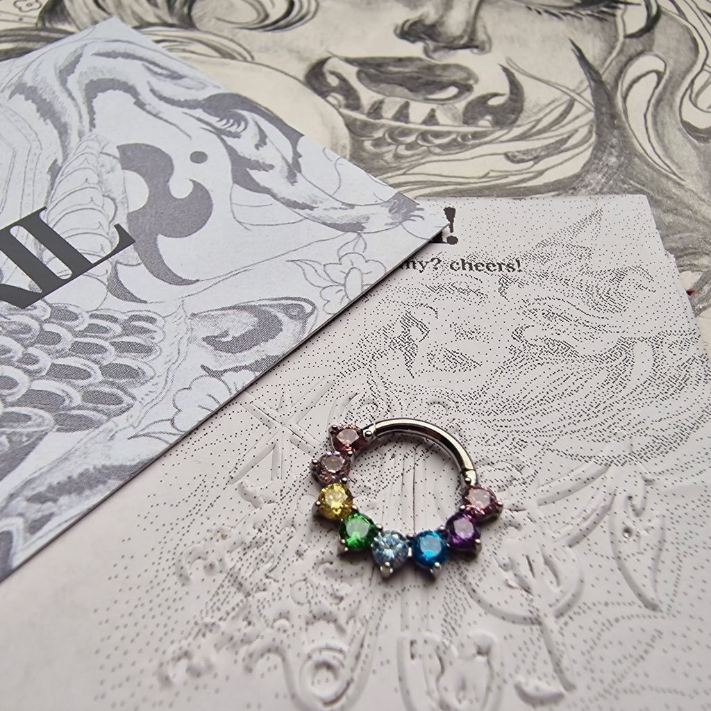 Titanium Silver Rainbow Hoop | Body Piercings Jewellery Alt