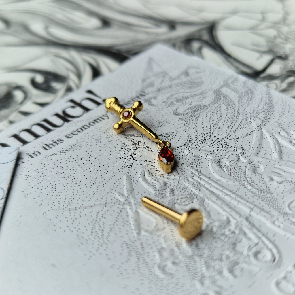 Red Sword | Body Jewellery Cartilage Stud Earring