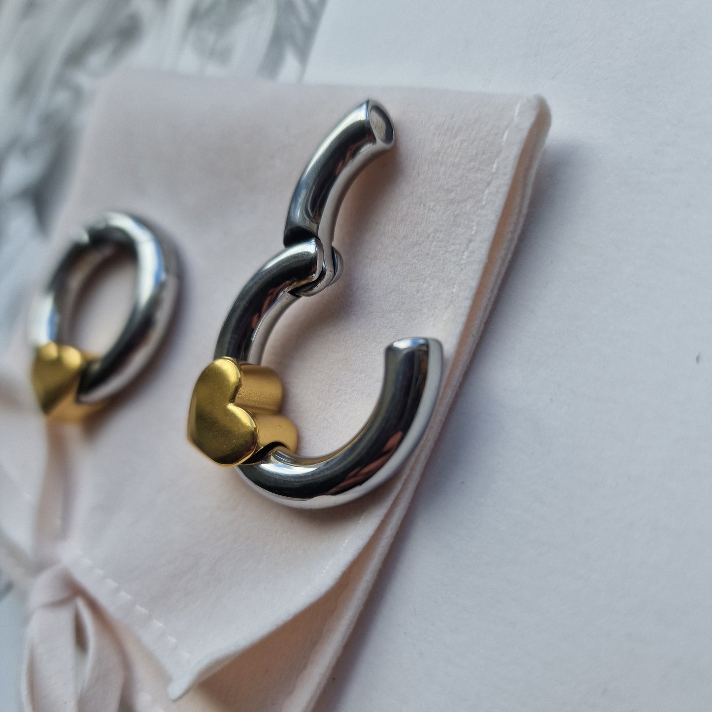 6MM 2G Halo Heart Hangers | Heart Silver Gold Heart Hangers Ear Weight