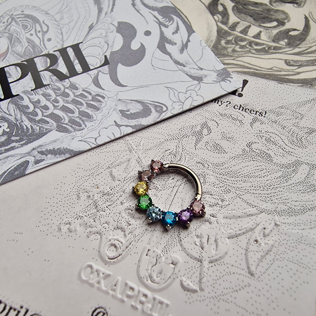 Titanium Silver Rainbow Hoop | Body Piercings Jewellery Alt