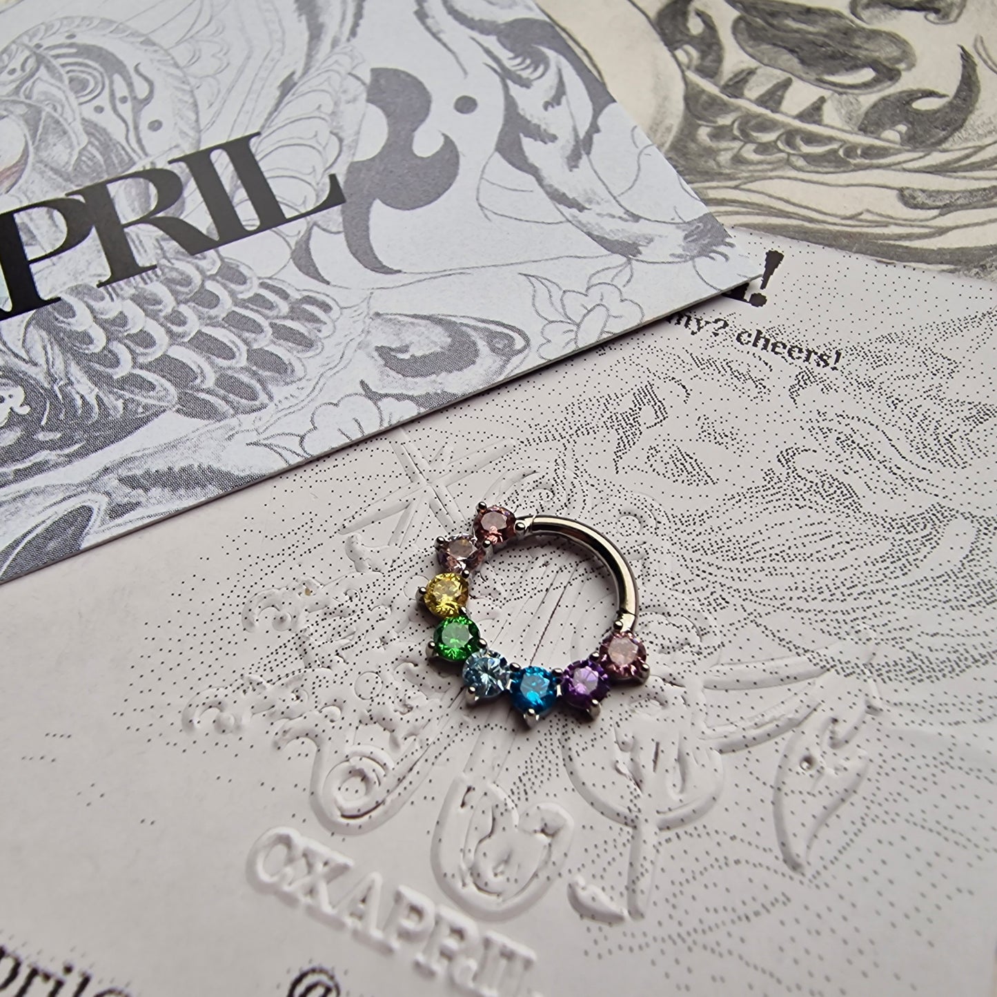 Titanium Silver Rainbow Hoop | Body Piercings Jewellery Alt