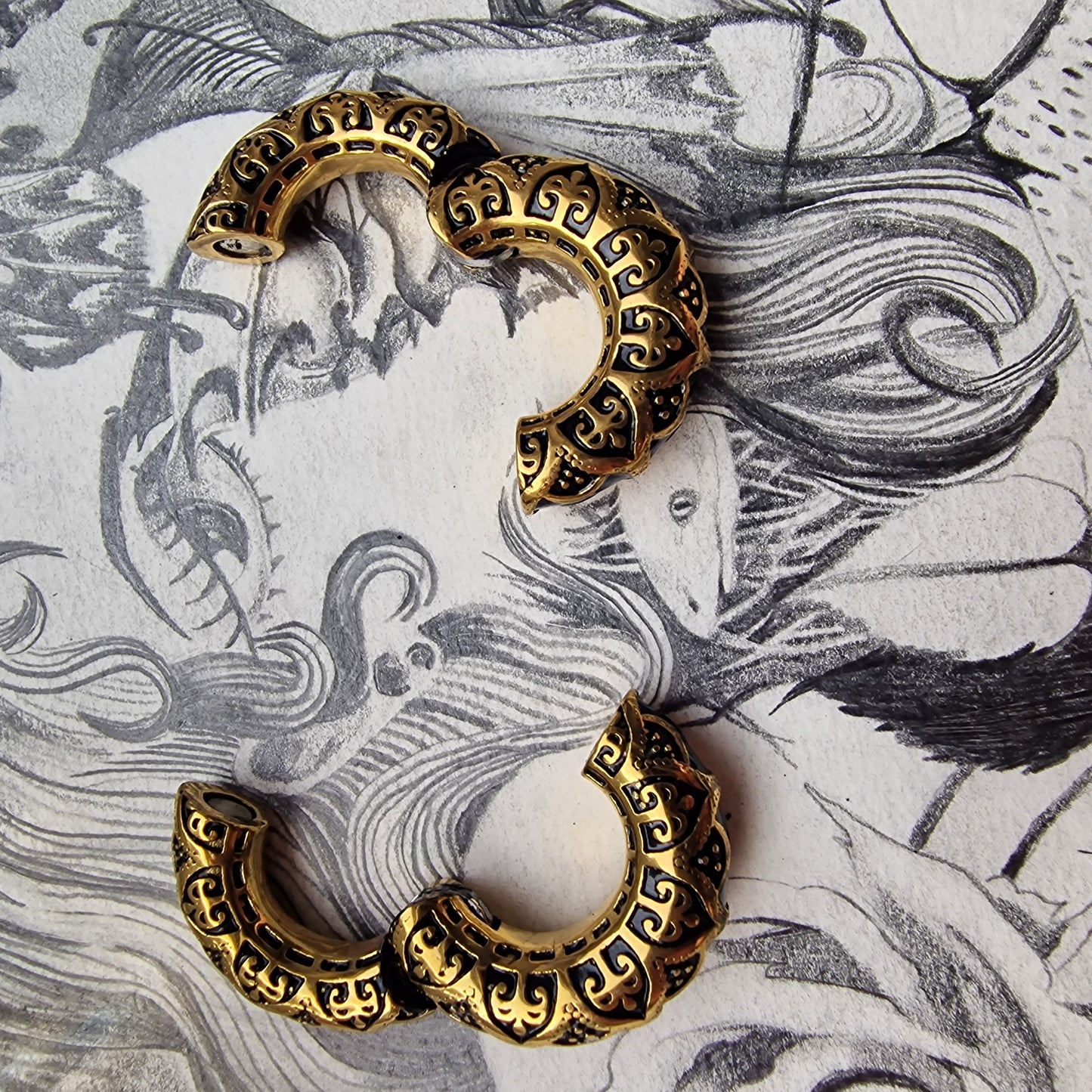 6MM 2G Tribal Hangers | gold Hangers | gold hoop ear weights hangers Plugs