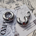 6MM 2G Red Flame x Tribal Tattoo Heart Ear Weights | Stretched Lobes