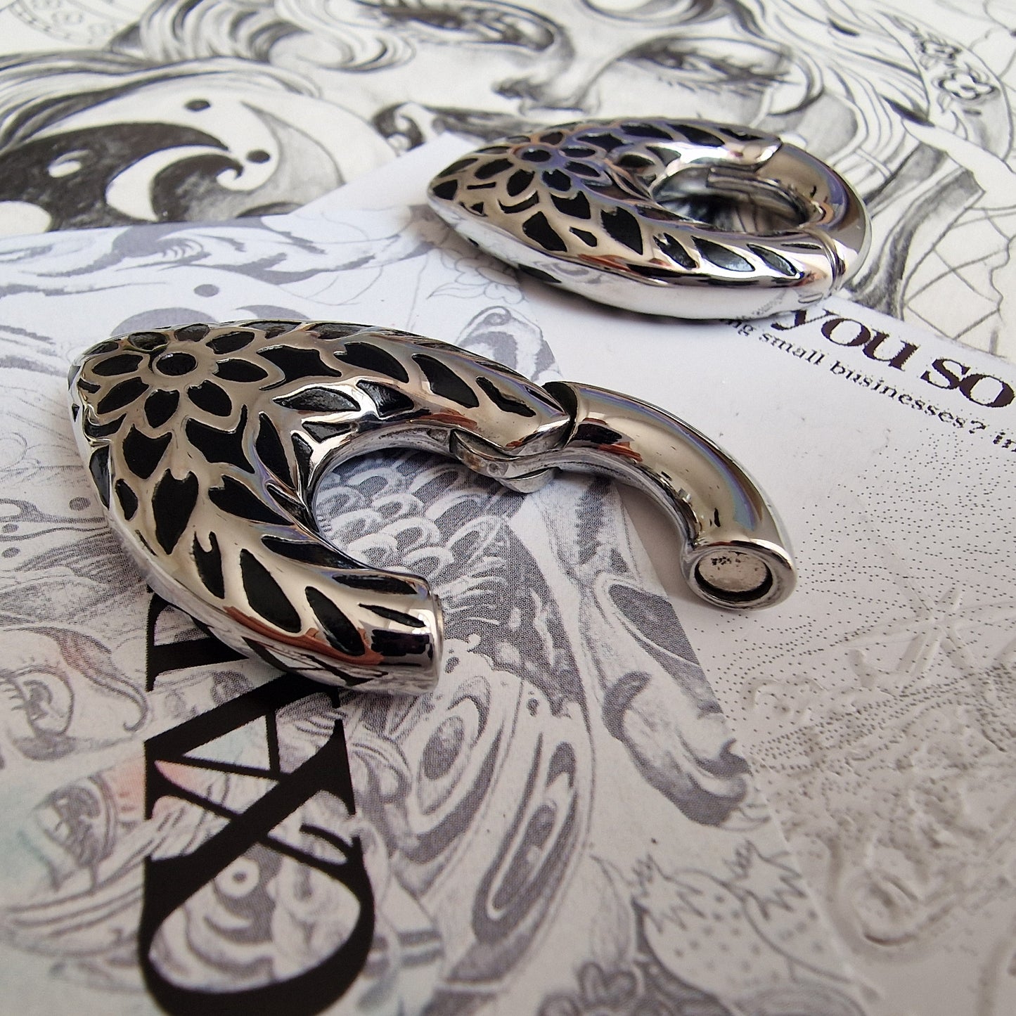 Silver Fallen Leaves | Ear Weights for Stretched Ears and Lobes