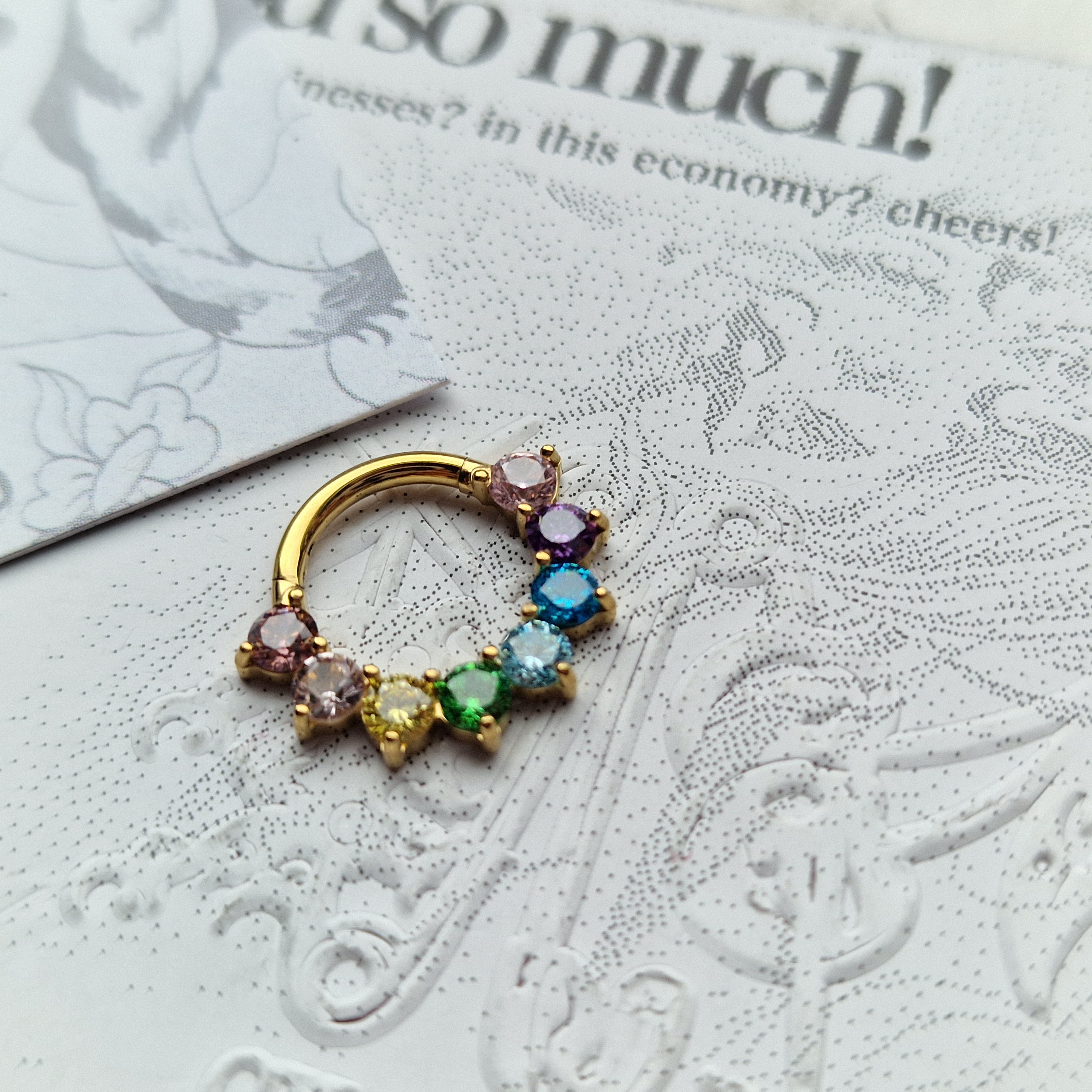 Titanium Gold Rainbow Hoop | Body Piercings Jewellery Alt