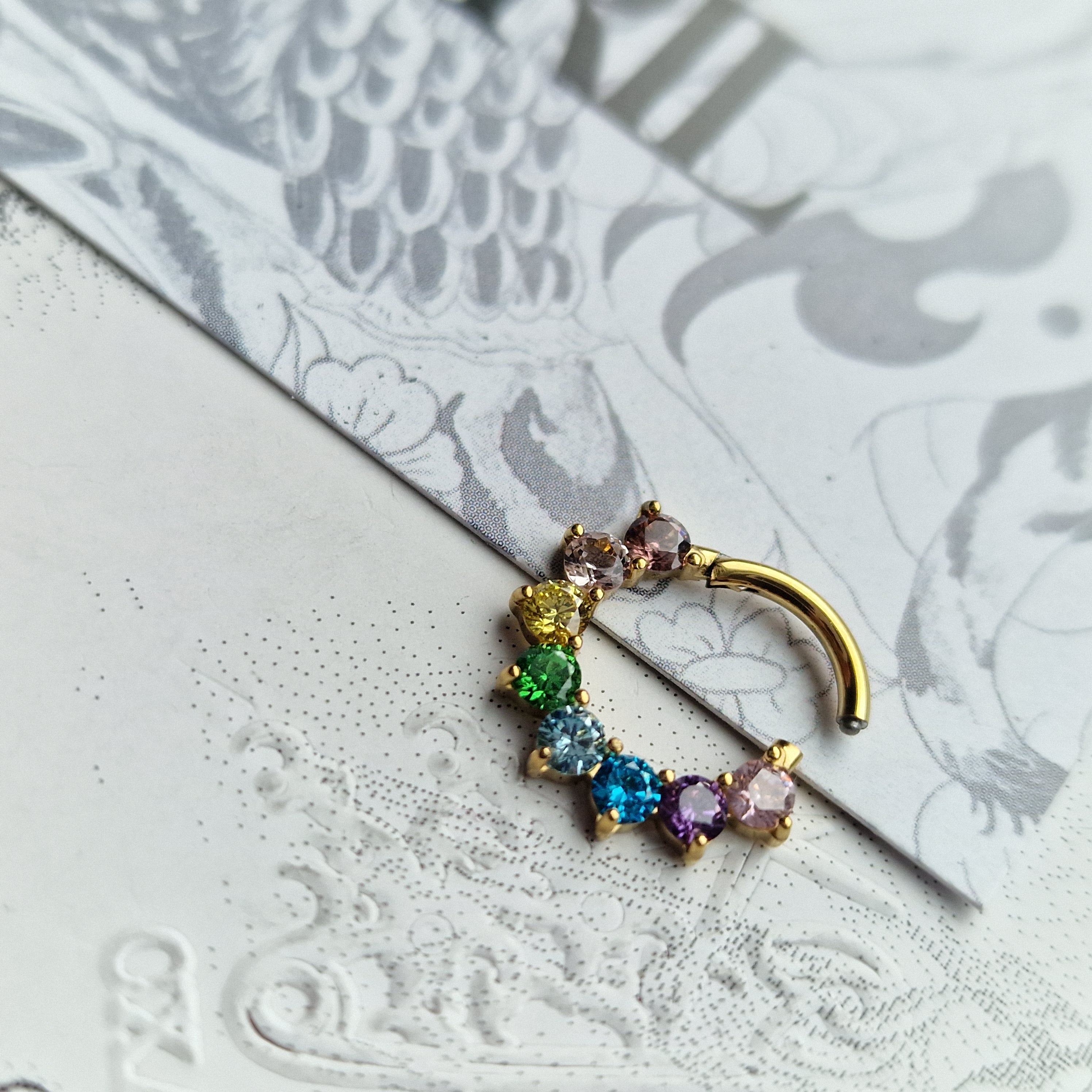 Titanium Gold Rainbow Hoop | Body Piercings Jewellery Alt