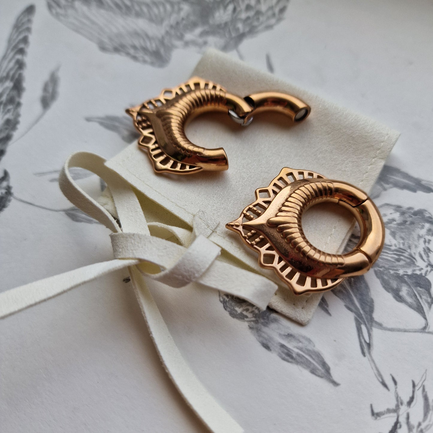 6MM 2G Rose Gold Teardrop Ear Weights Ear Piercing Body Jewellery Stretched Lobes