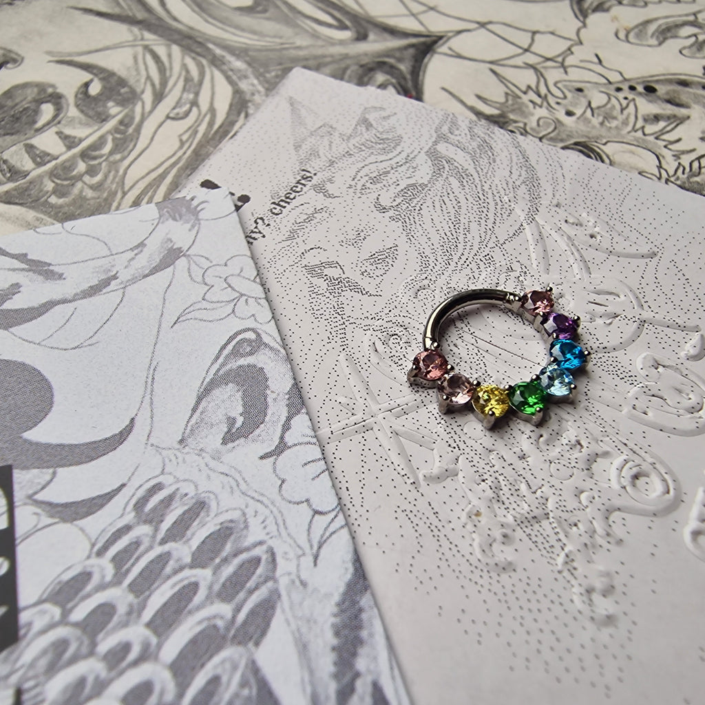 Titanium Silver Rainbow Hoop | Body Piercings Jewellery Alt