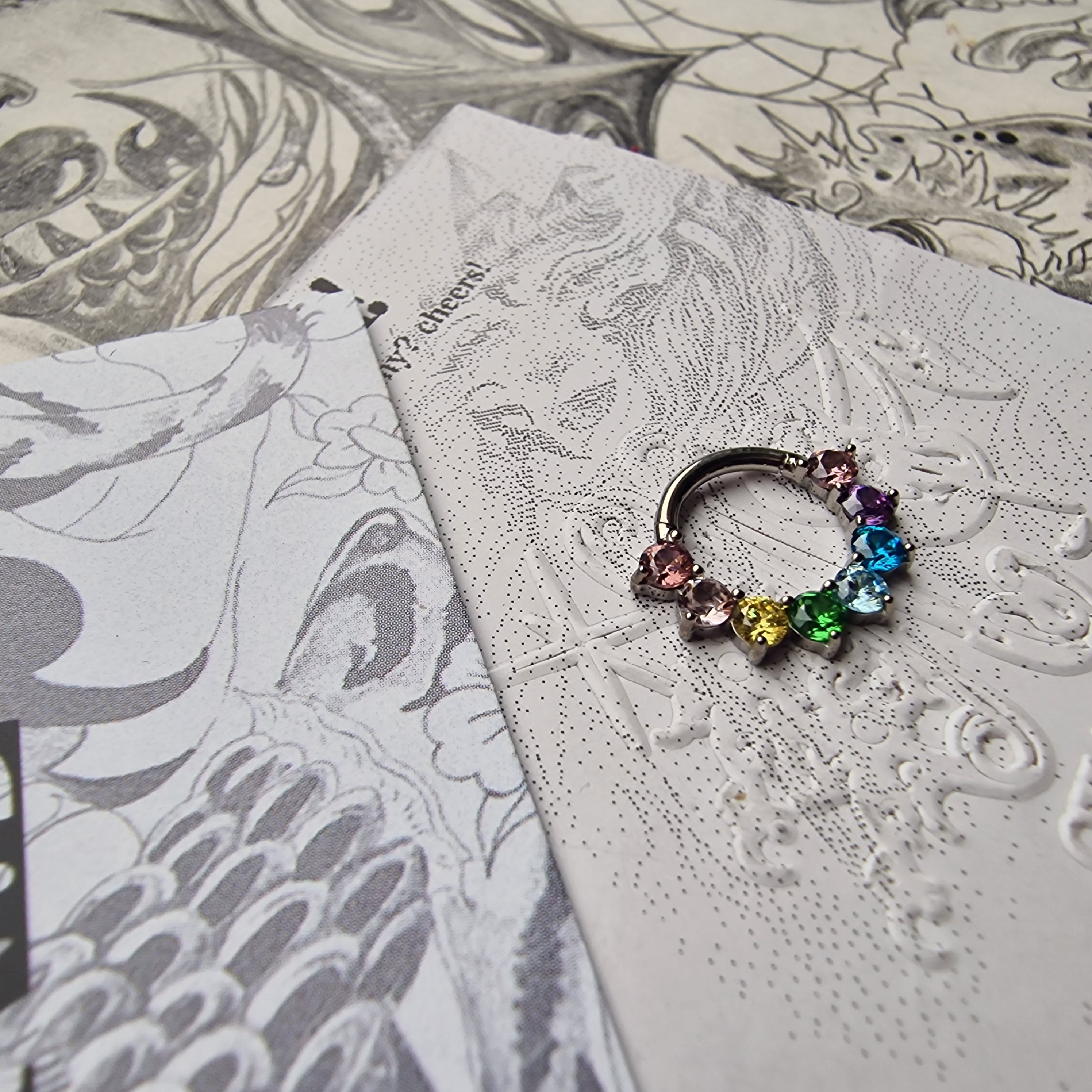 Titanium Silver Rainbow Hoop | Body Piercings Jewellery Alt