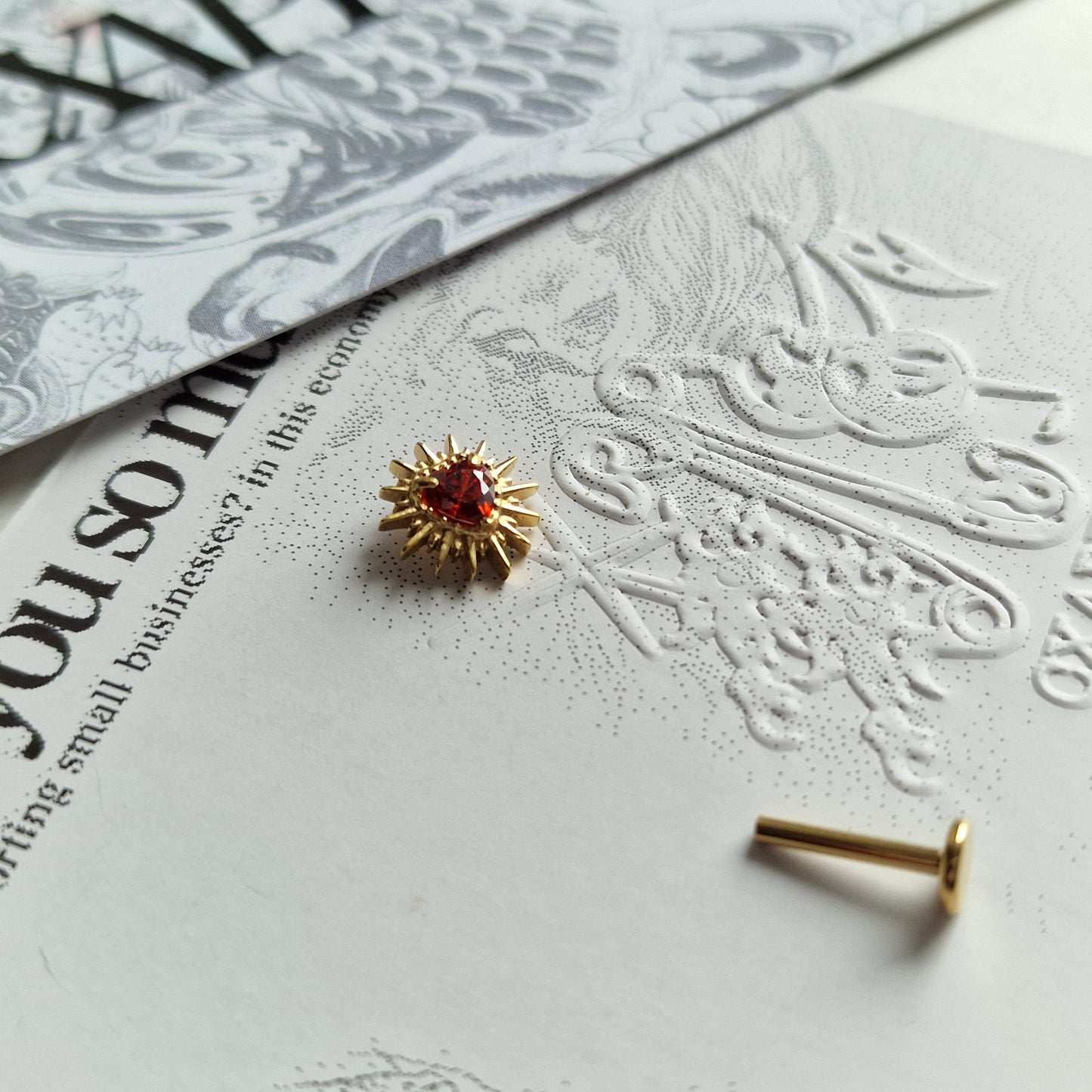 Adored Shinning Golden Sacred Red Heart | Zircon Set Body Jewellery and Piercings
