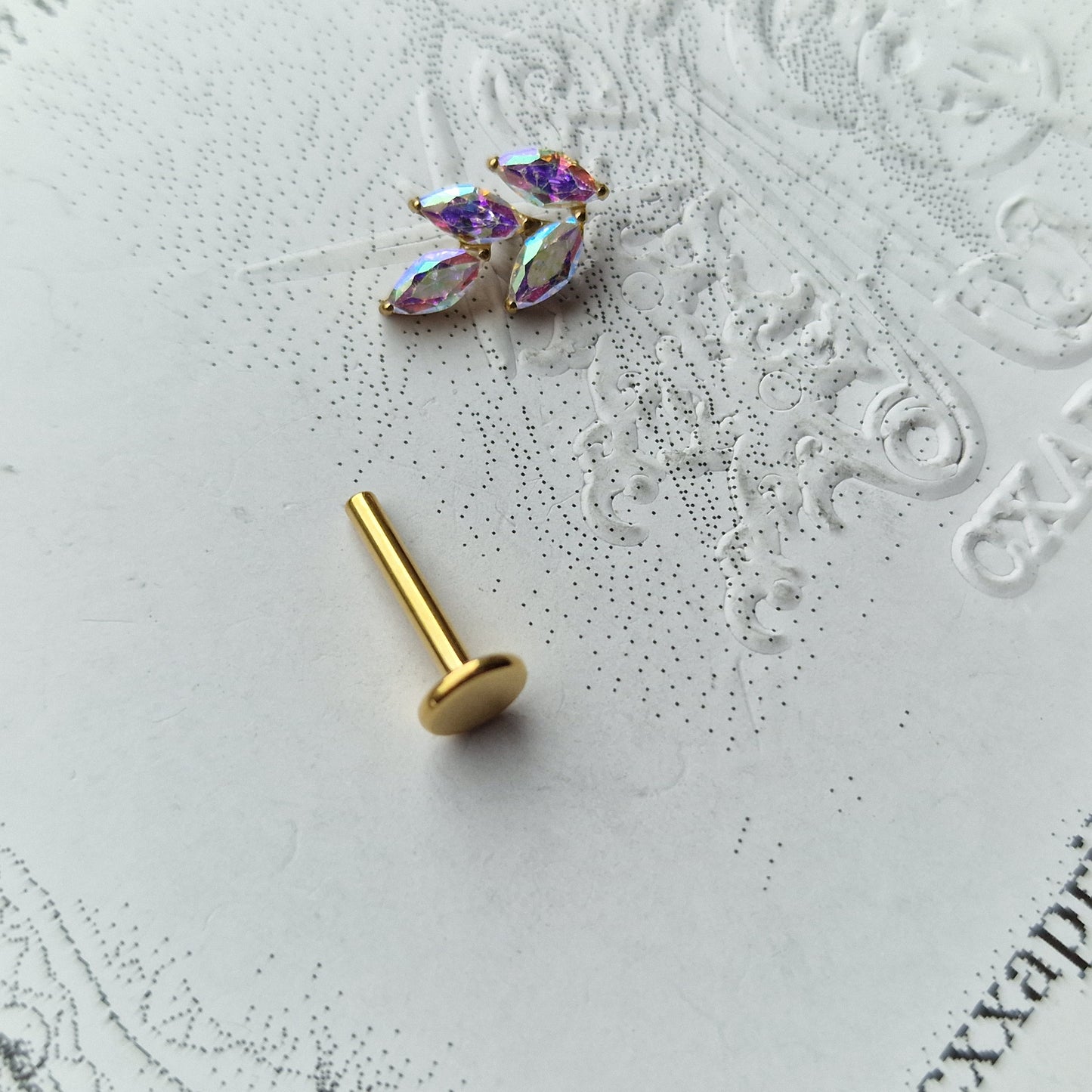 Nature Cartilage Earring Iridescent Rainbow Leaf | Body Piercings Helix