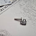 Thorn in my heart! | White Zircon Titanium Silver Body Piercing